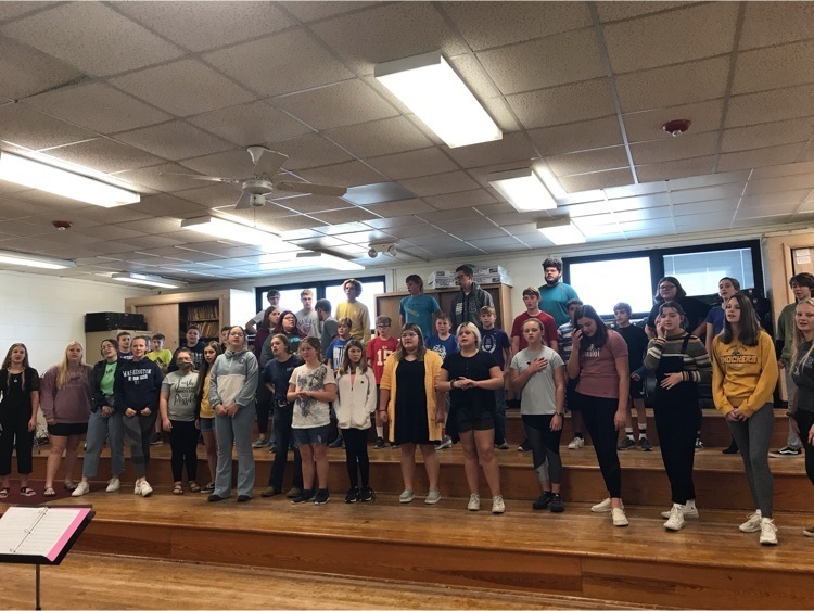“The Star Spangled Banner” with combined choirs!