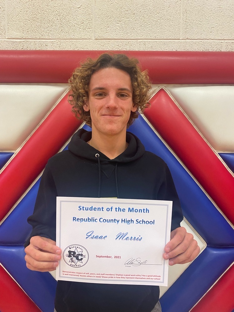 Isaac Morris is Republic County High School’s September Student of the Month